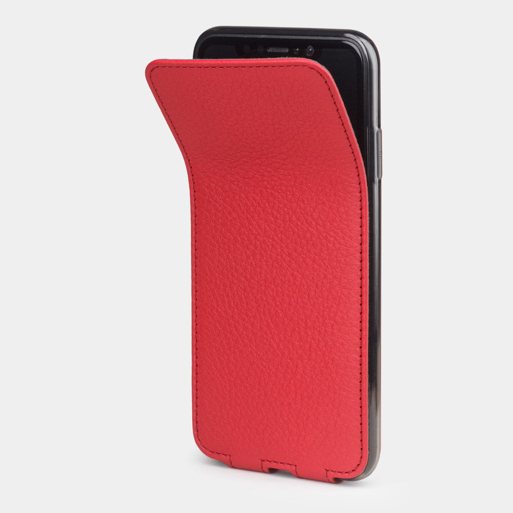iPhone XS Max Red Leather Case – Slim Magnetic Flip