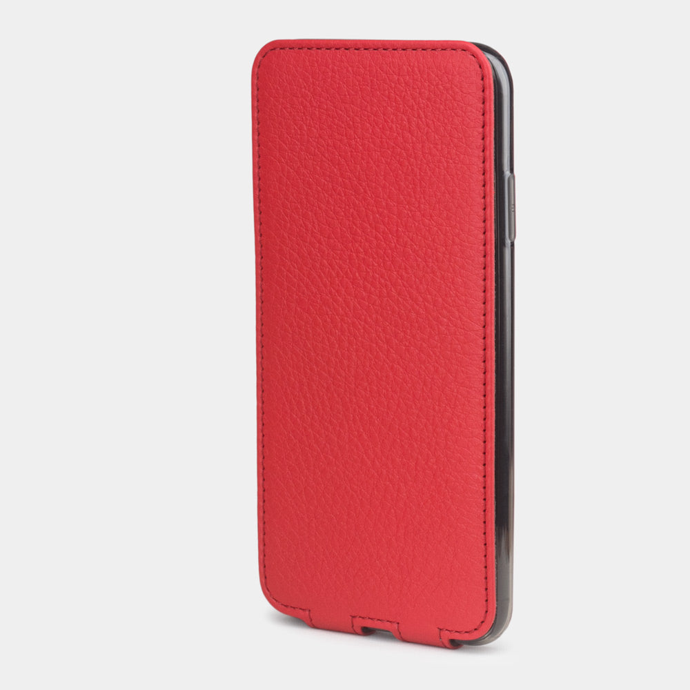 iPhone XS Max Red Leather Case – Slim Magnetic Flip