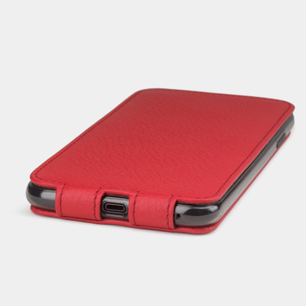 iPhone XS Max Red Leather Case – Slim Magnetic Flip