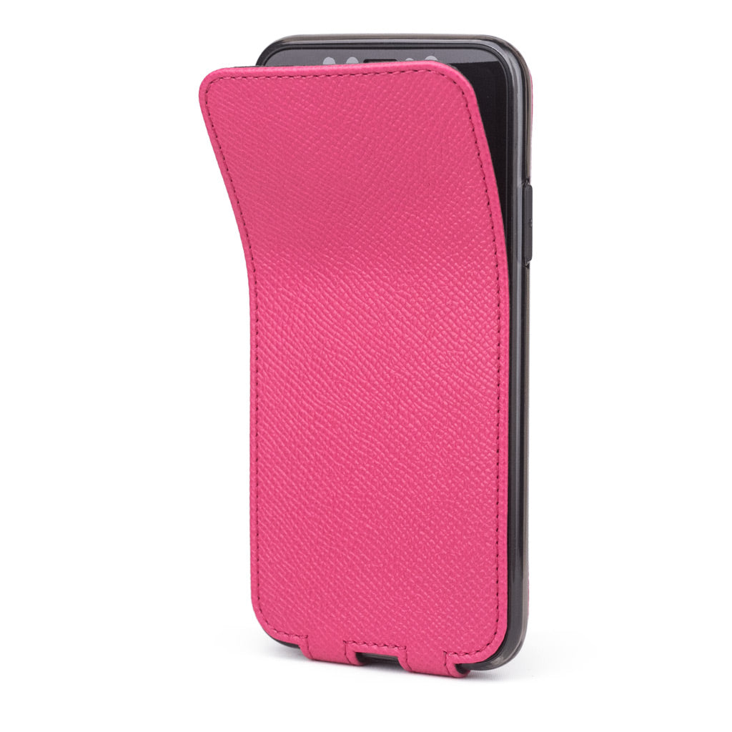 Pink Fluo Leather iPhone X Case