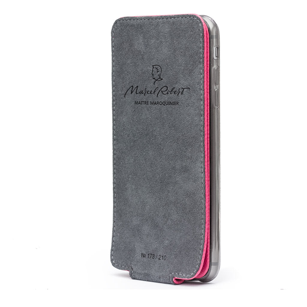 iPhone X Pink Fluo Leather Flip Case – Magnetic Cover