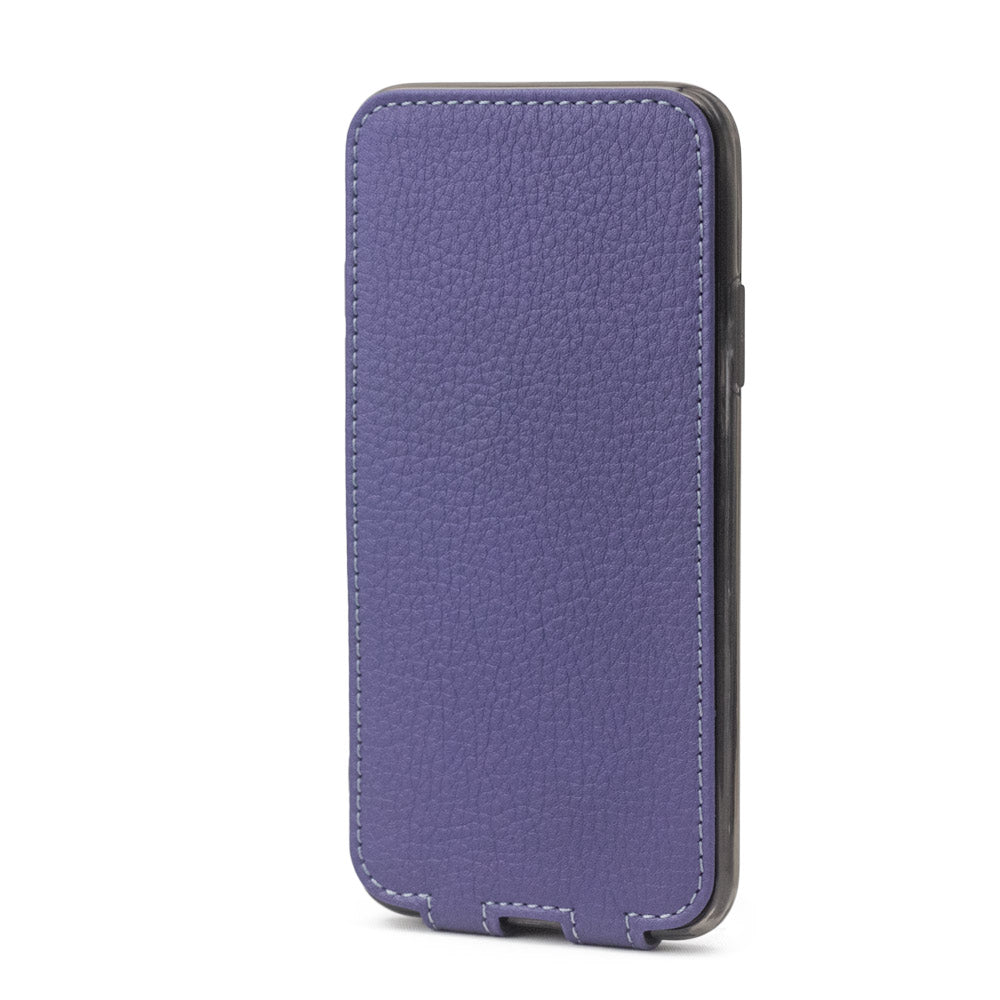 iPhone X Purple Leather Flip Case – Magnetic Cover