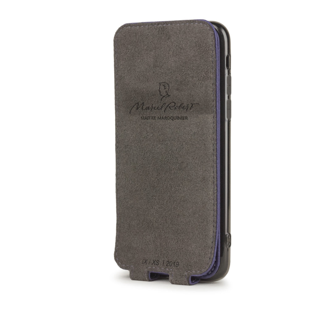 iPhone X Purple Leather Flip Case – Magnetic Cover