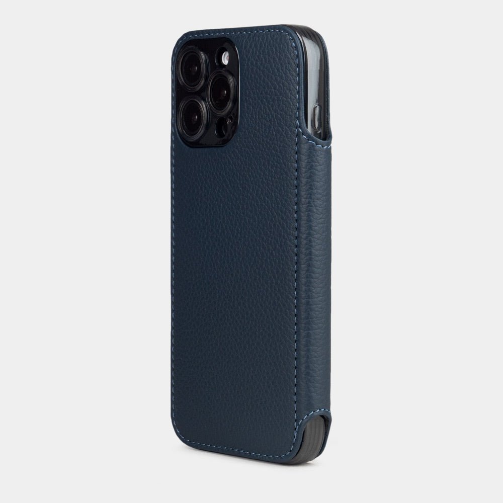 iPhone 16 Pro Blue Calfskin Wallet Case – MagSafe