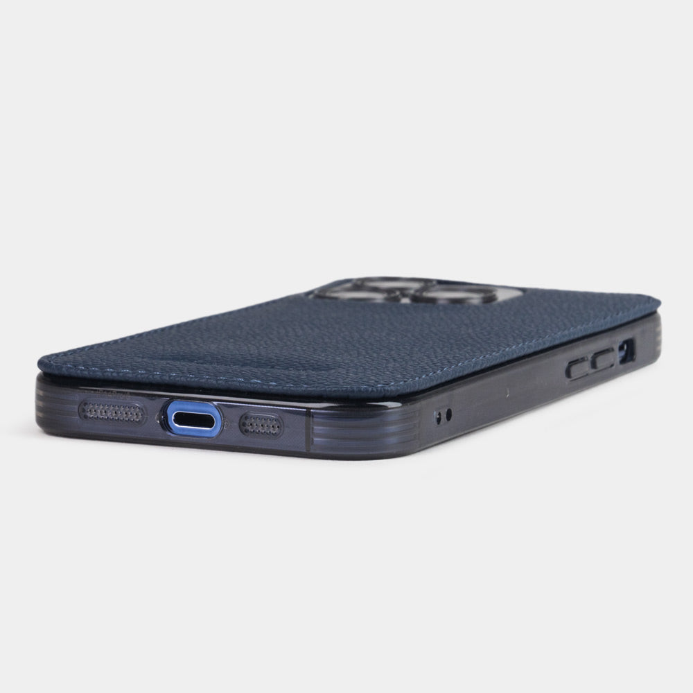 iPhone 15 Pro Blue Calfskin Cover Case β MagSafe