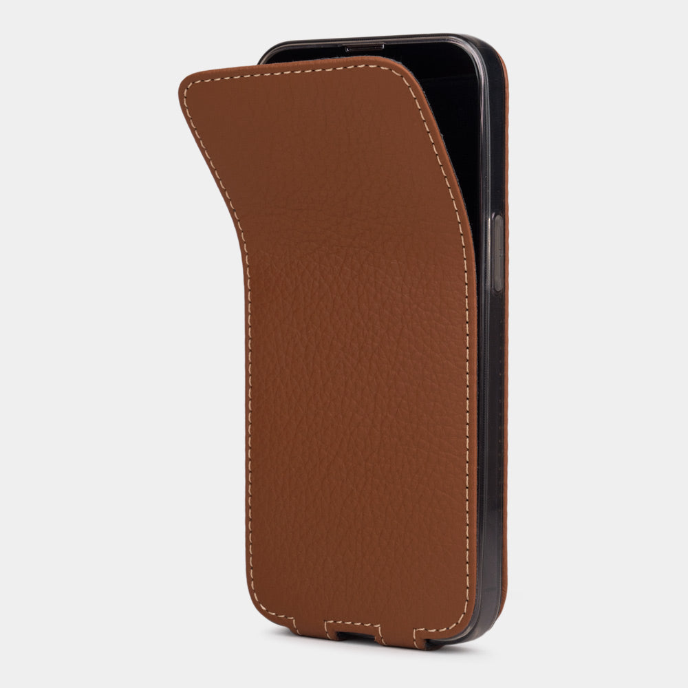 iPhone 15 Gold Calfskin MagSafe Case – Flip