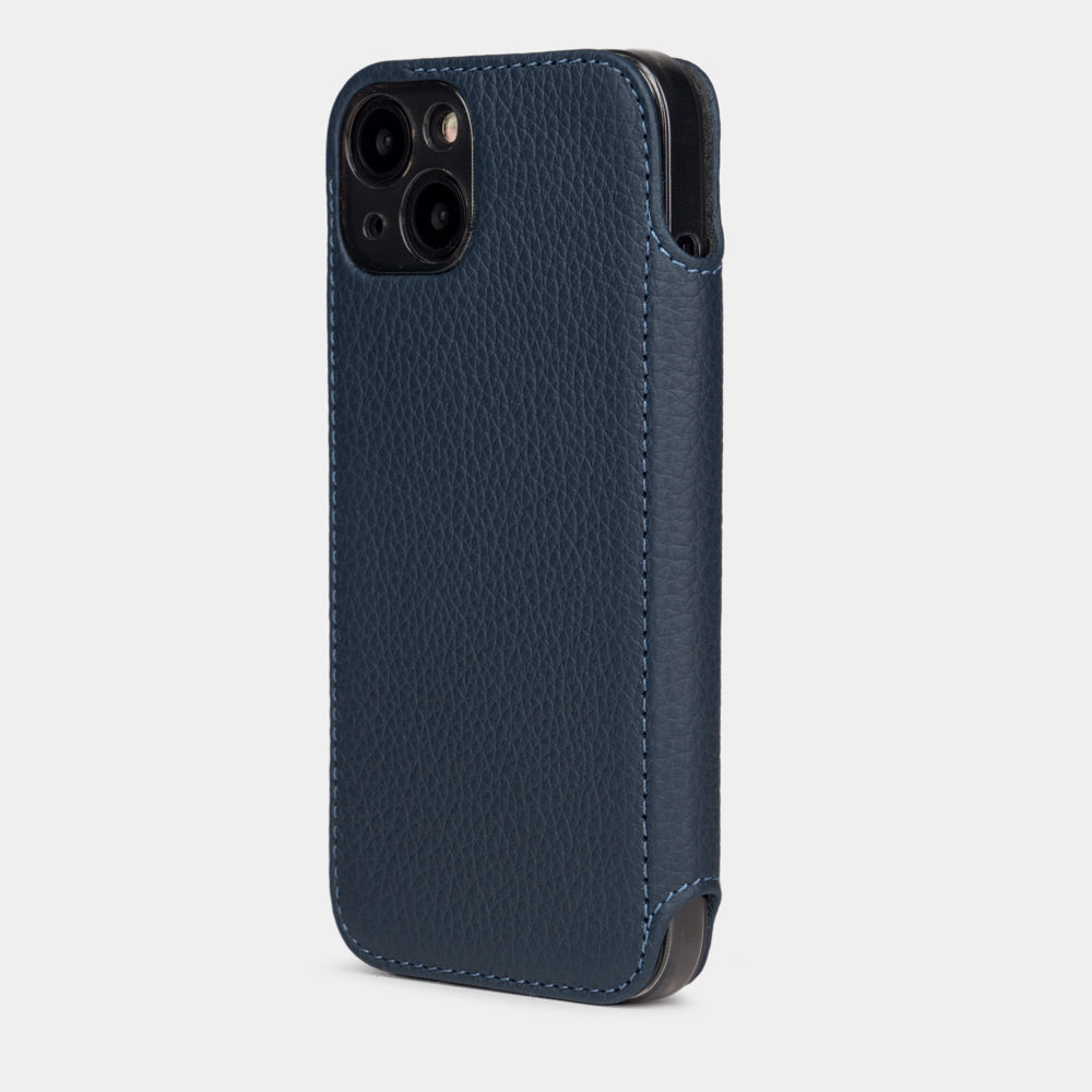 iPhone 15 Pro Max Blue Calfskin Wallet Case – MagSafe