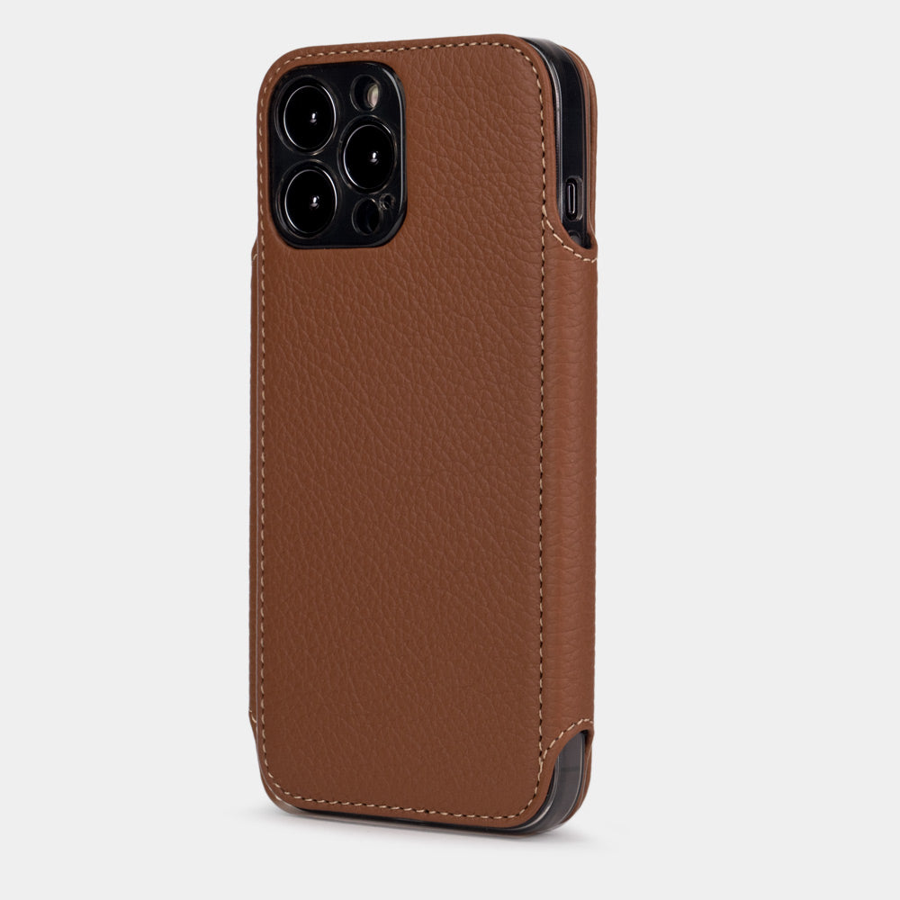 iPhone 15 Pro Max Gold Calfskin Designer Wallet Case – MagSafe
