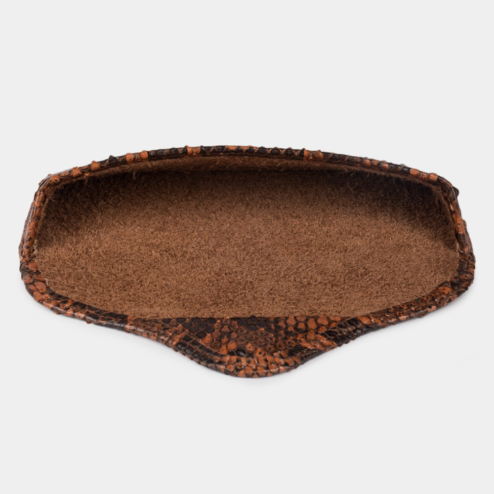 Gold python leather hard sunglasses case with protective structured interior