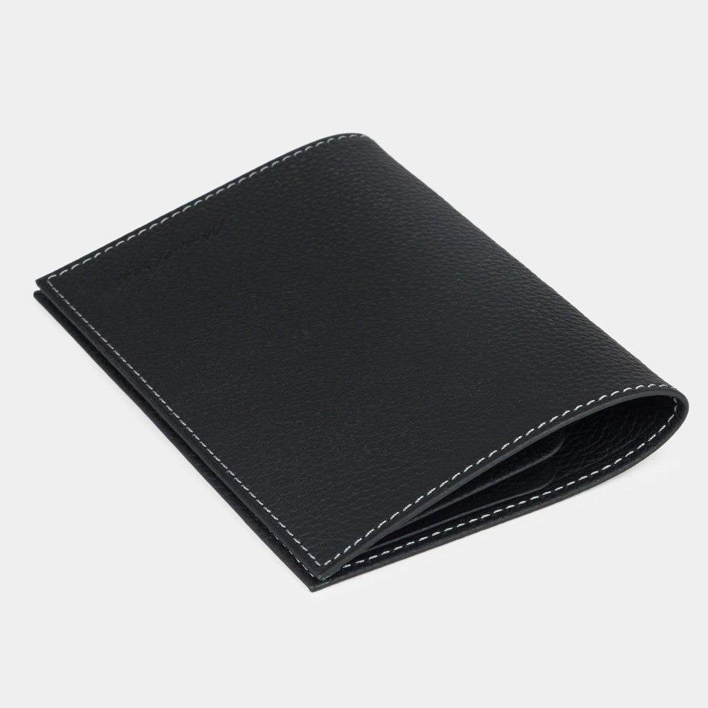 Leather Passport Cover Milano Black