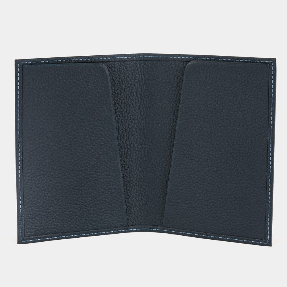 Leather Passport Cover Milano Blue