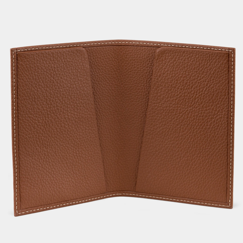 Leather Passport Cover Milano Gold