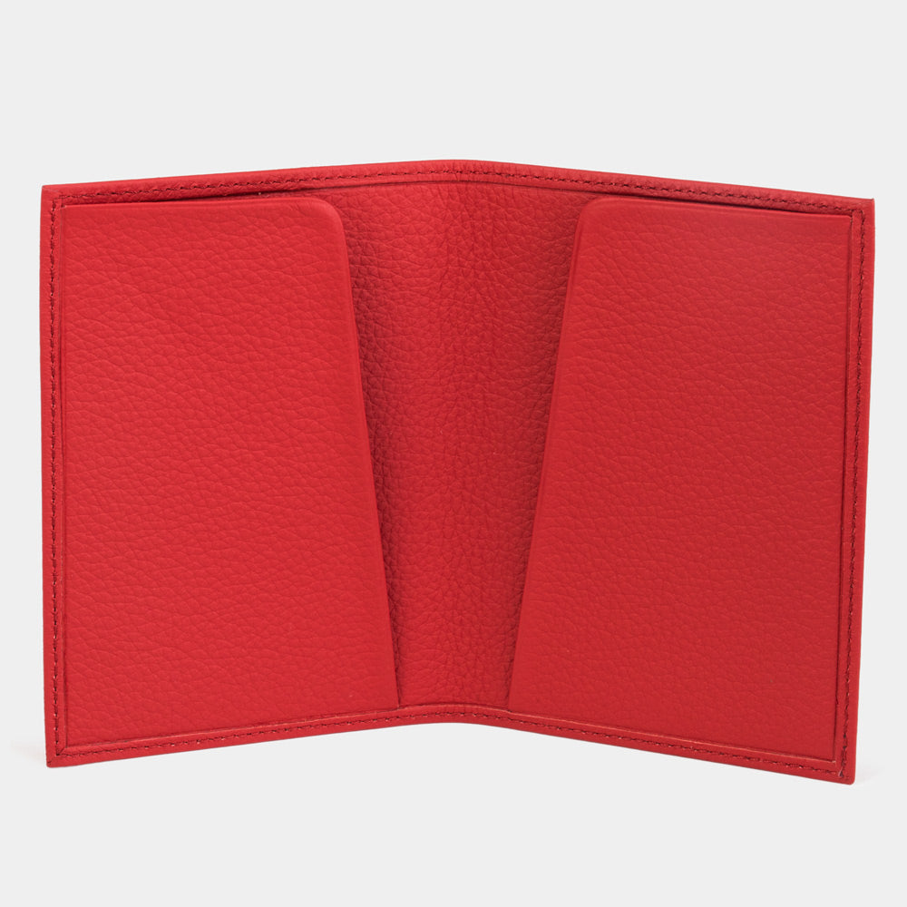 Leather Passport Cover Milano Red