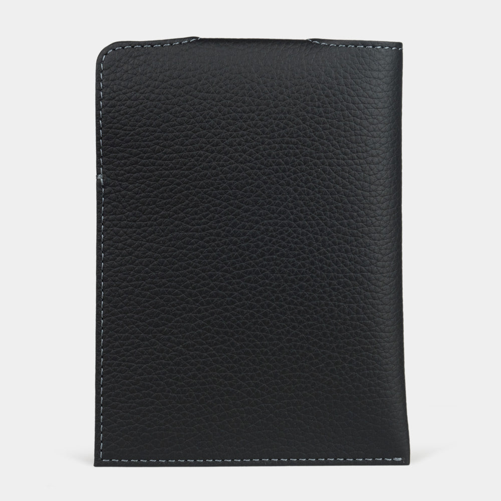 Leather Passport Holder London Black
