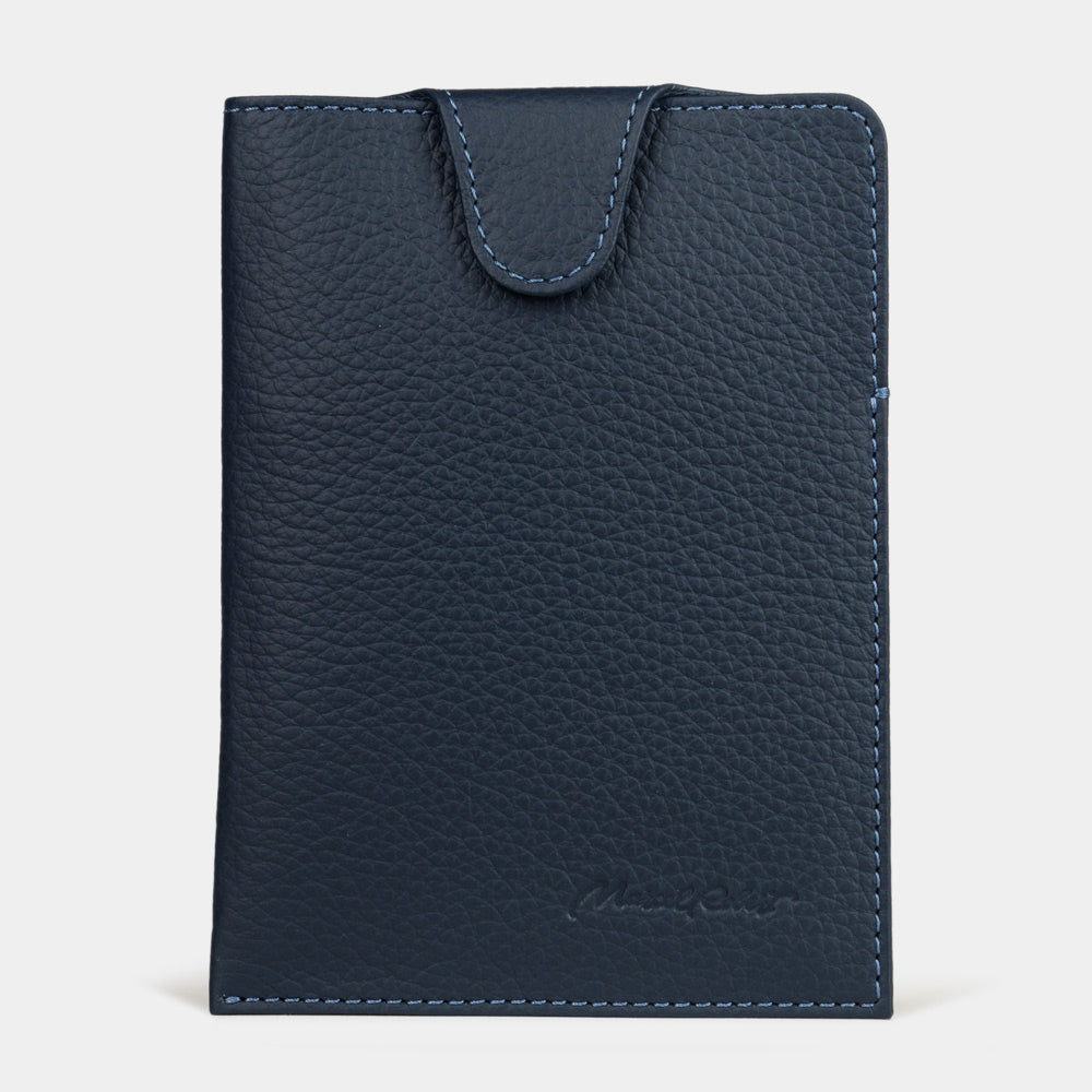 Leather Passport Holder London Blue