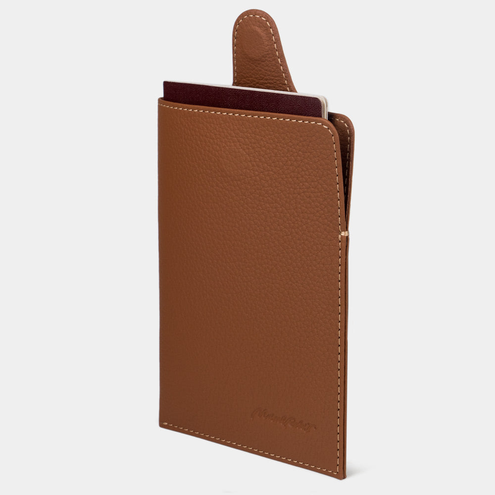 Leather Passport Holder London Gold