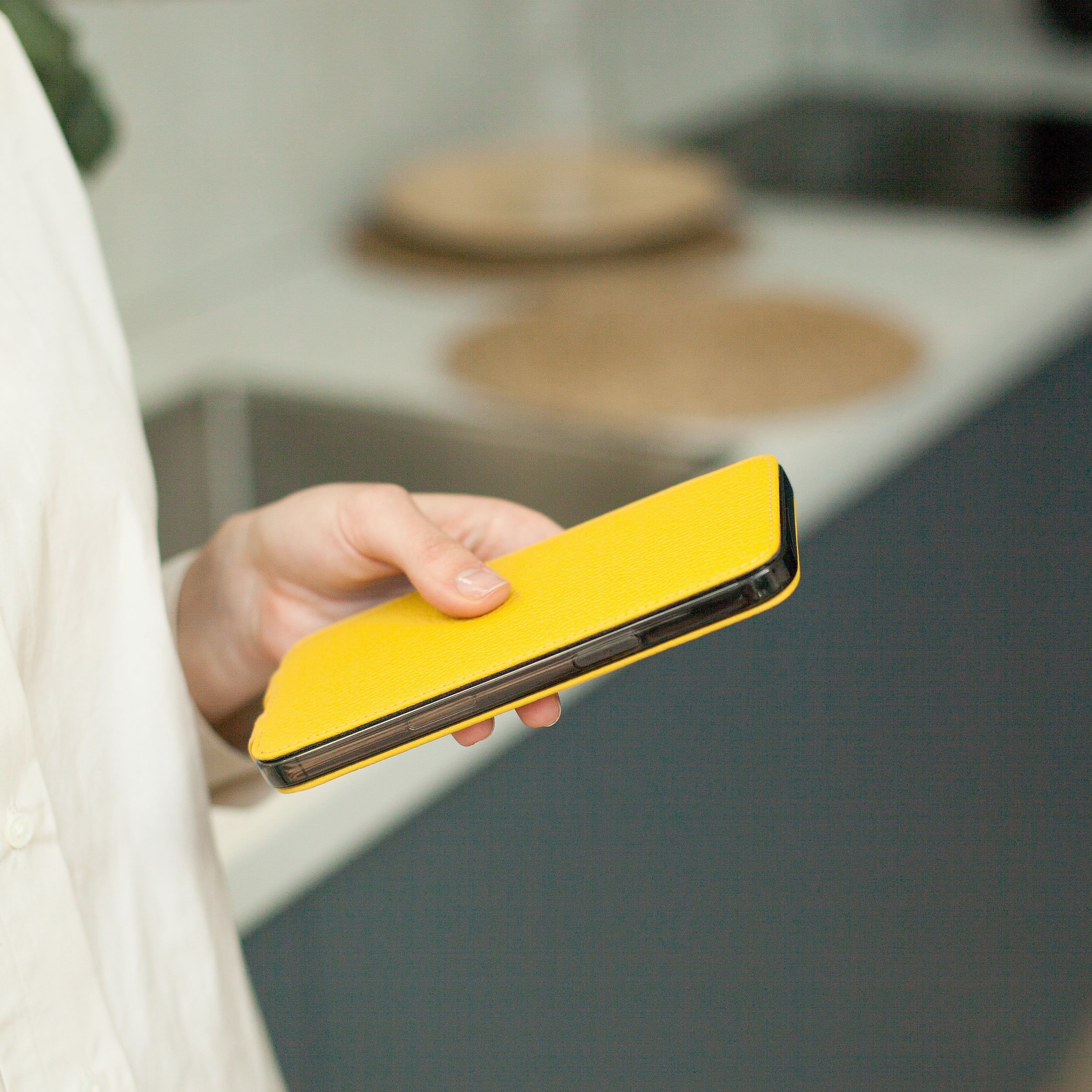 Premium Leather Case iPhone 13 mini Yellow | Marcel Robert - 6