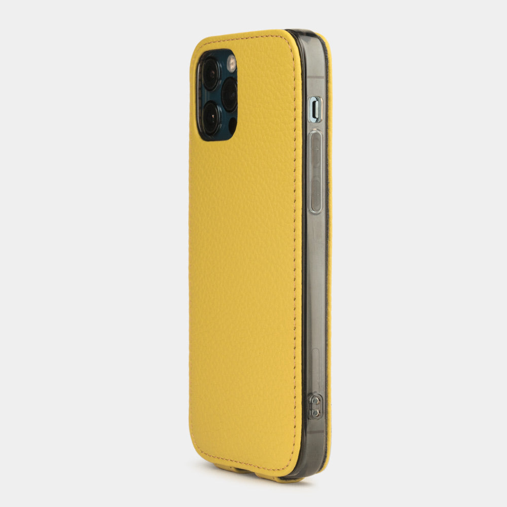 Handcrafted Leather Case iPhone 12 Pro Yellow | Marcel Robert - 1