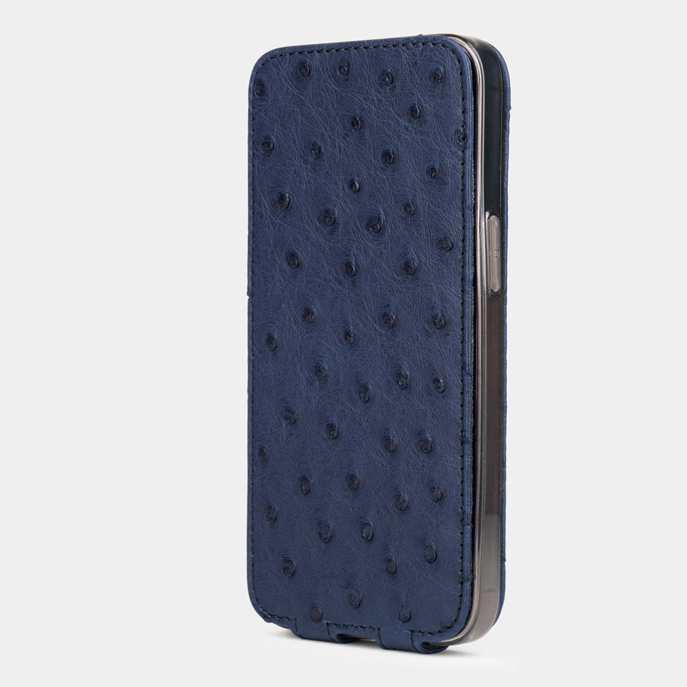 Premium Ostrich Case iPhone 13 mini Blue | Marcel Robert - 8