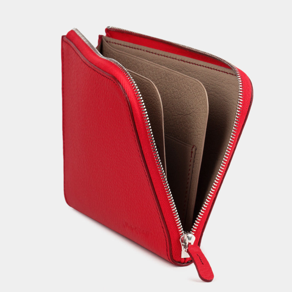 Womens Leather Zip Around Wallet Pont Aven – Red