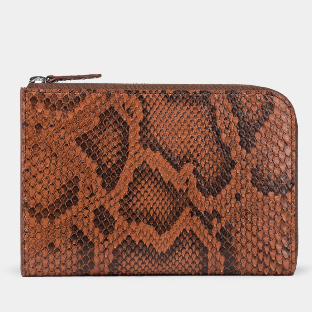 women’s python gold zip wallet with card holder