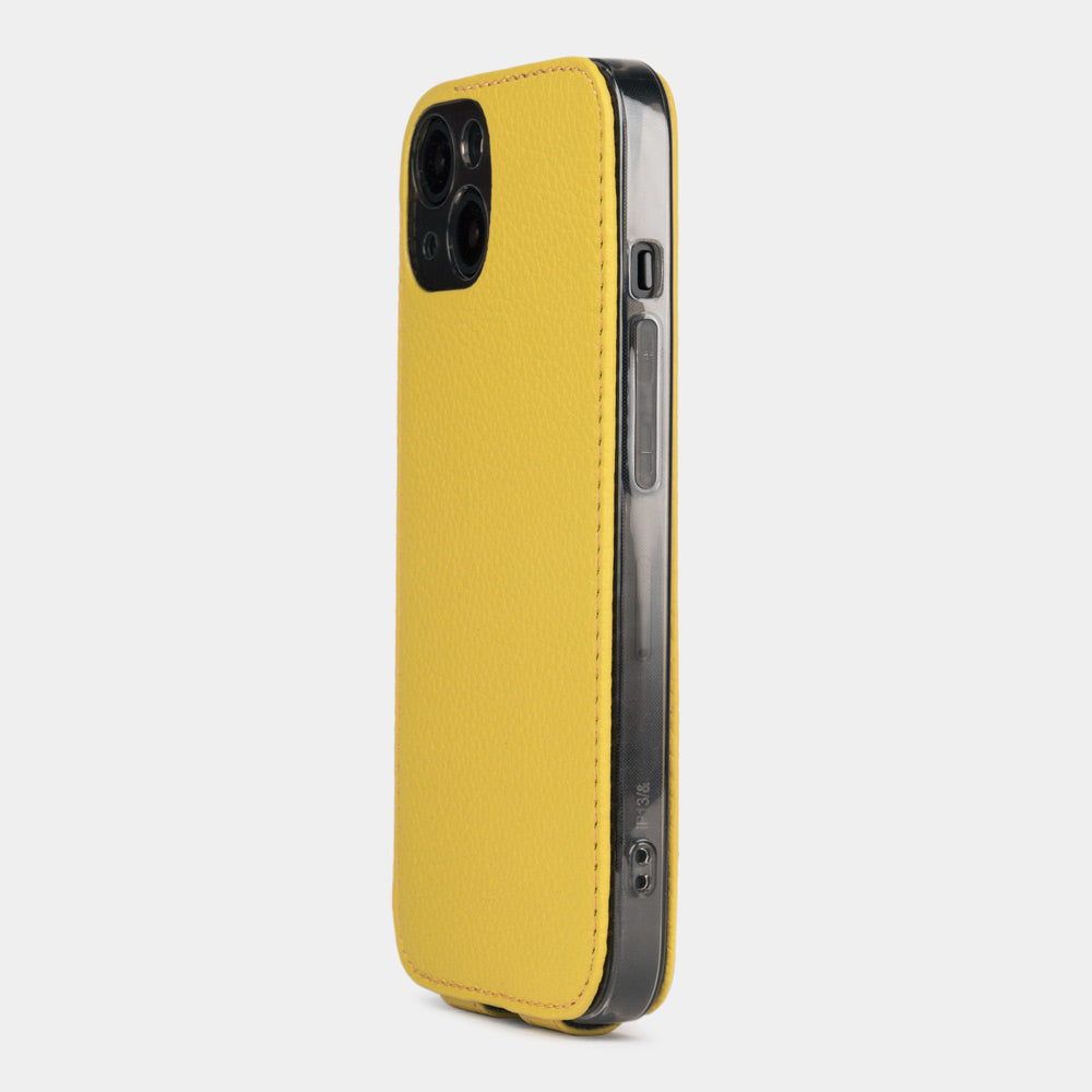 iPhone 13 Wallet Case – Yellow Calfskin MagSafe