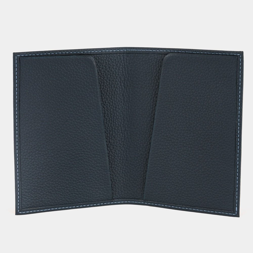Elegant Leather Passport Cover Milano Blue | Marcel Robert - 1