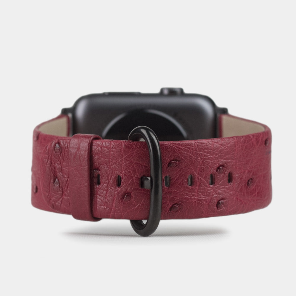 pink ostrich strap apple watch black adapters and buckle main image