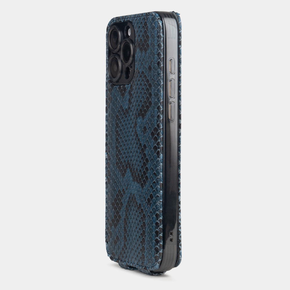 Blue Python Leather Case iPhone 16 Pro | Marcel Robert - 10