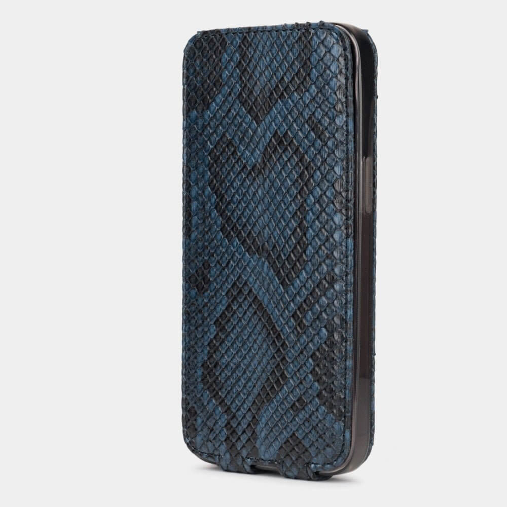Python Leather Case iPhone 13 Pro Max Blue | Marcel Robert - 2