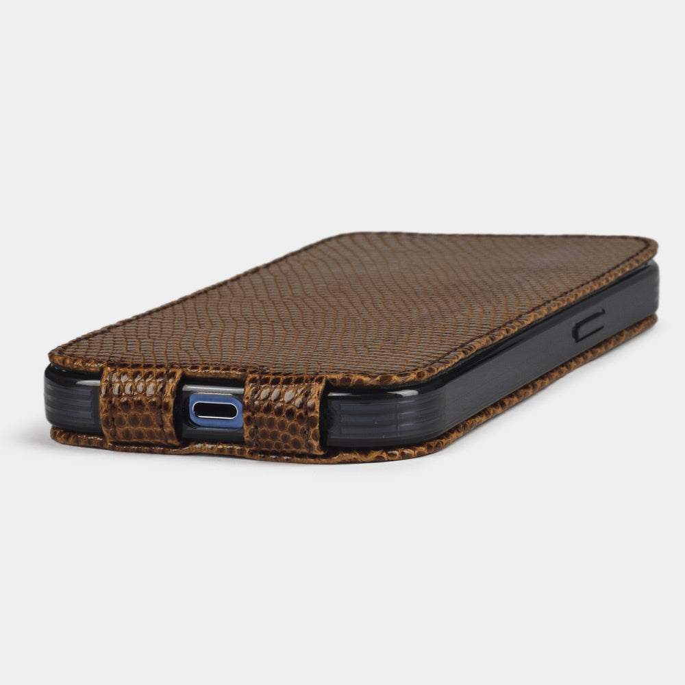 iPhone 14 pro case lizard brown