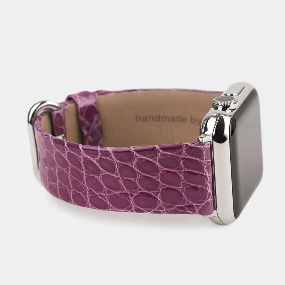 Alligator Shiny Strap Apple Watch 45/46mm Purple | Marcel Robert - 10