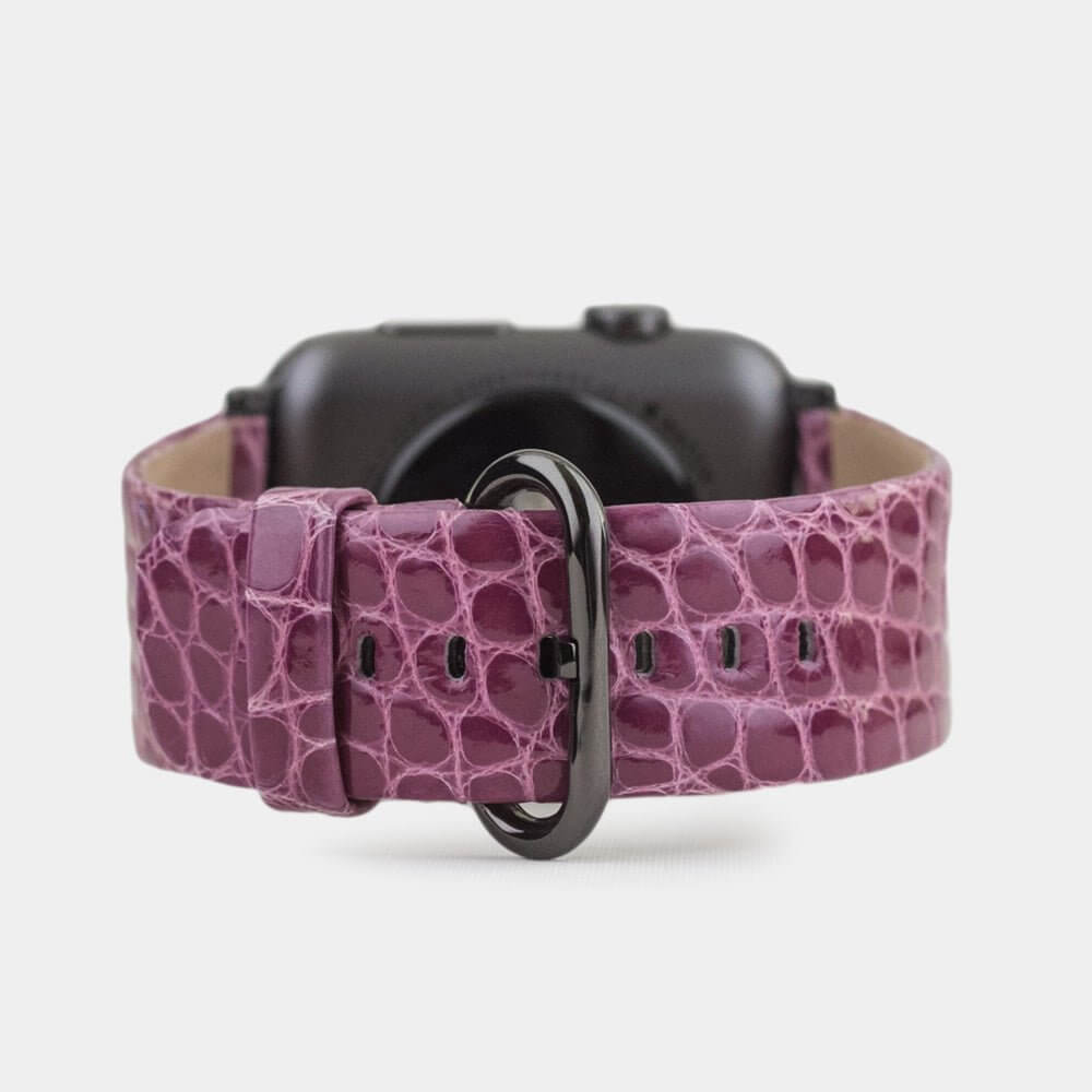 Alligator Shiny Strap Apple Watch 45/46mm Purple | Marcel Robert - 0