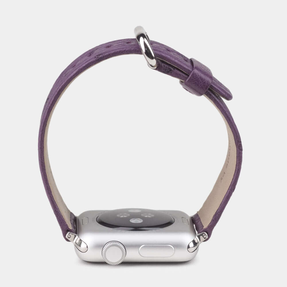 Ostrich Strap Apple Watch 45/46mm Purple | Marcel Robert - 4