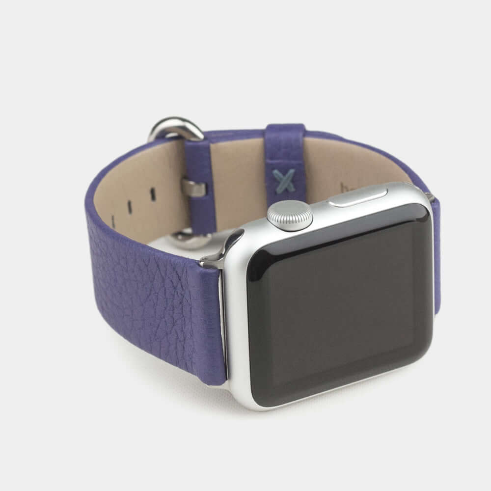 Leather Strap Apple Watch 45/46mm Purple | Marcel Robert - 1