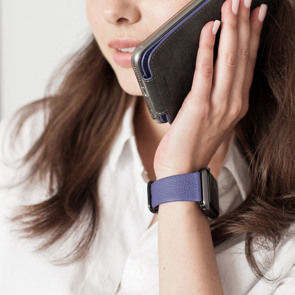 Leather Strap Apple Watch 41/42mm Purple | Marcel Robert - 2
