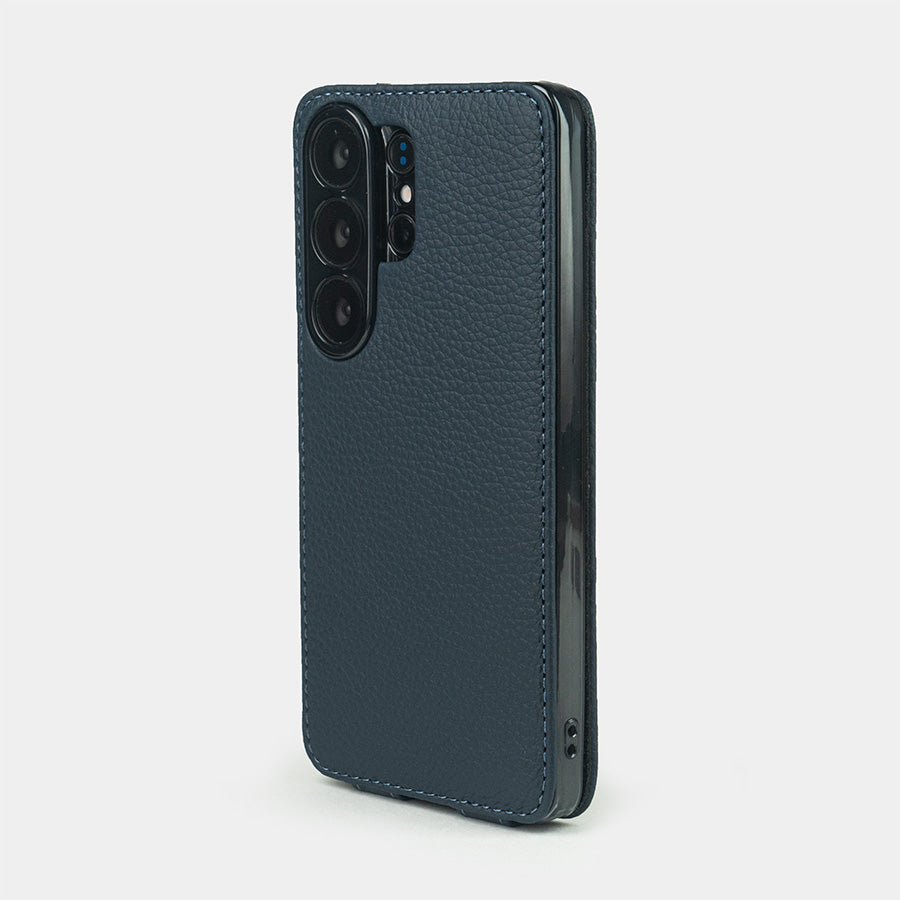 Samsung S26 Ultra blue leather flip case slim back with built-in MagSafe and precise camera cutouts