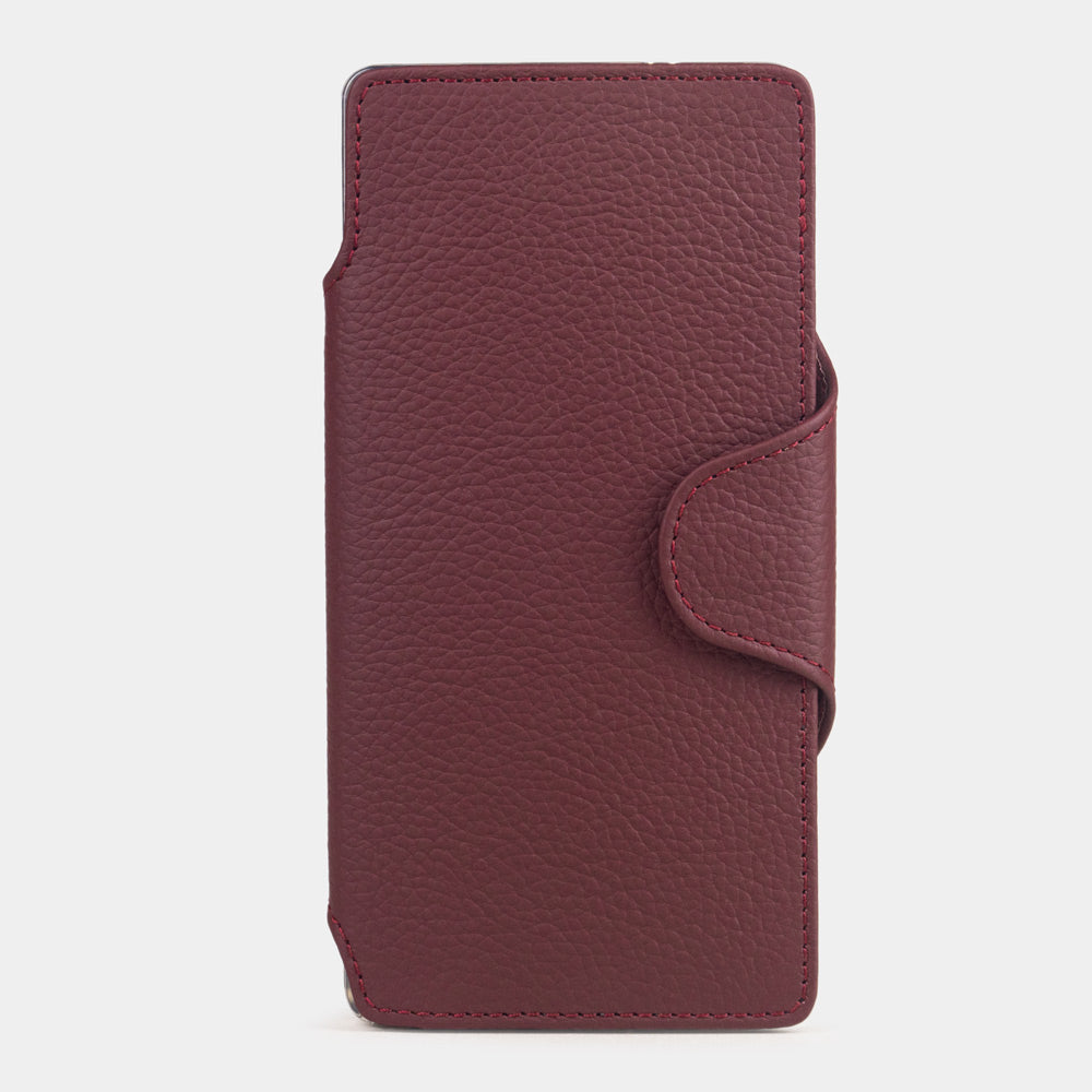 bordeaux leather Samsung S26 Ultra wallet case with card holder and magnetic flap – main view