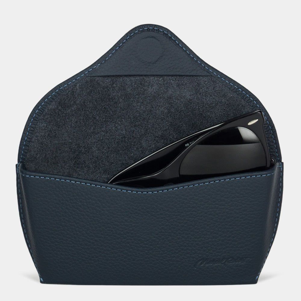 Soft Leather Sunglasses Case Riviera Blue | Marcel Robert - 2