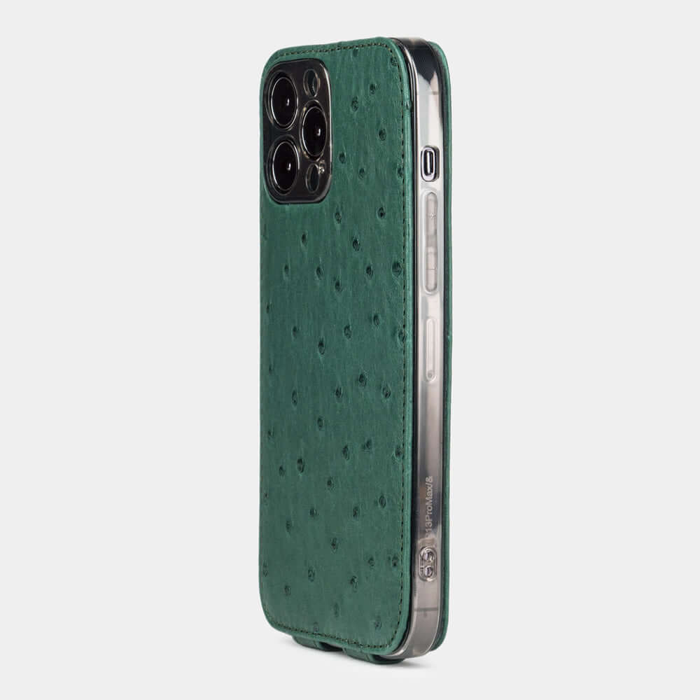 Premium Ostrich Case iPhone 13 mini Green | Marcel Robert - 5