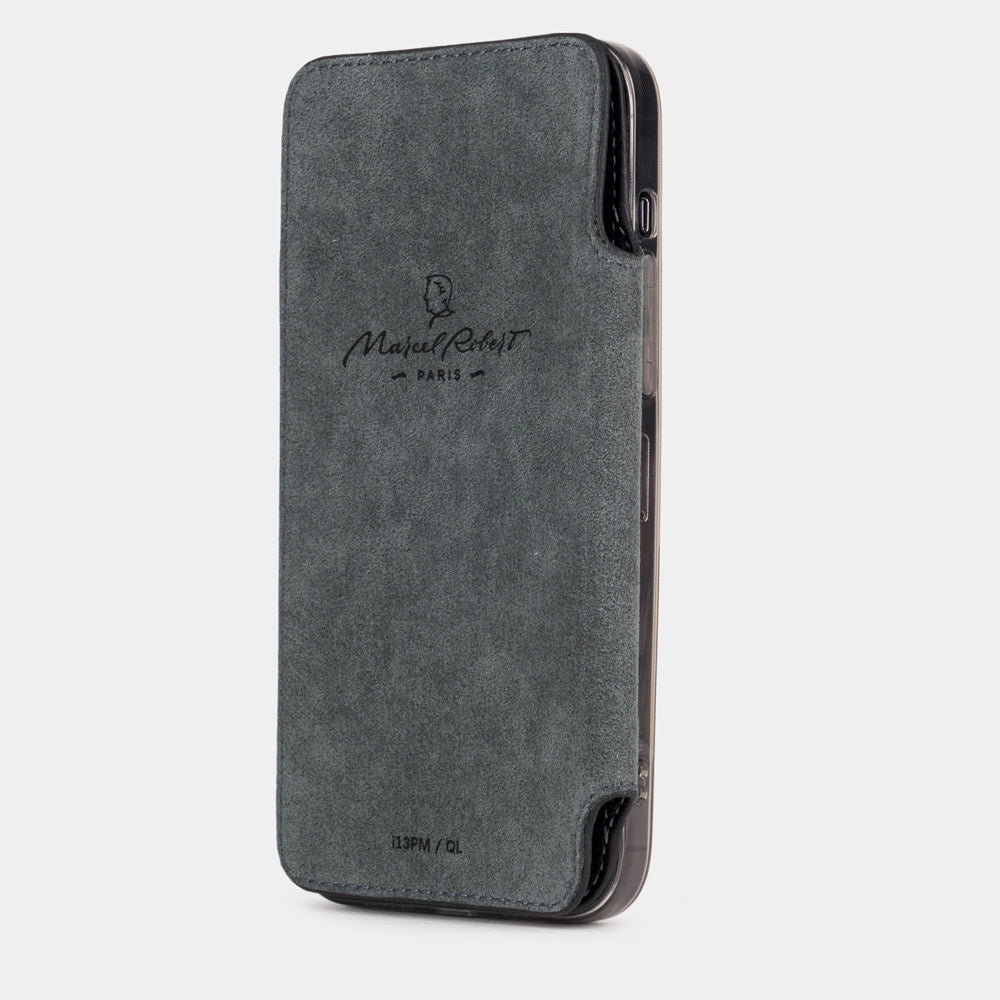 iPhone 15 Pro Black Calfskin Wallet Case – MagSafe