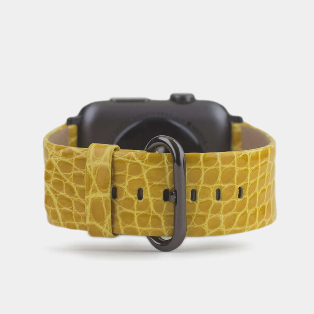 Alligator Shiny Strap Apple Watch 45/46mm Yellow | Marcel Robert - 9