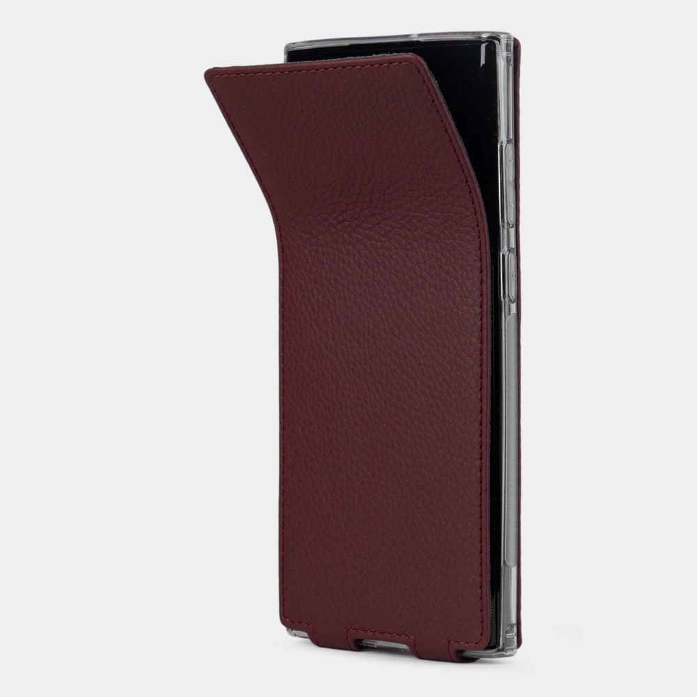 Leather Flip Case Galaxy S22 Ultra Bordeaux | Marcel Robert - 4
