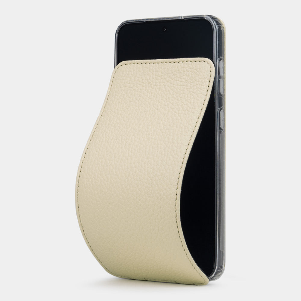 Premium Leather Flip Case Galaxy S23 Cream | Marcel Robert - 0