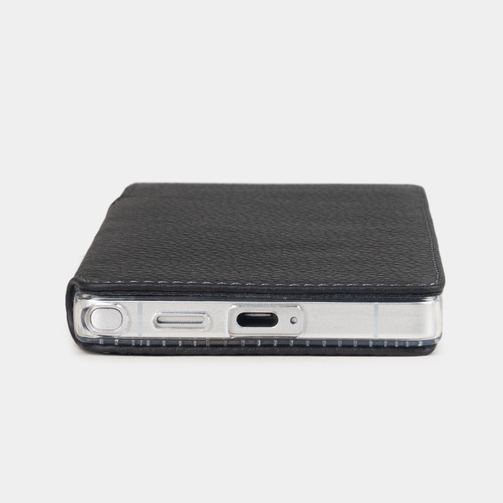 Ultra Thin Black Leather Cover Case for Galaxy S25 Ultra