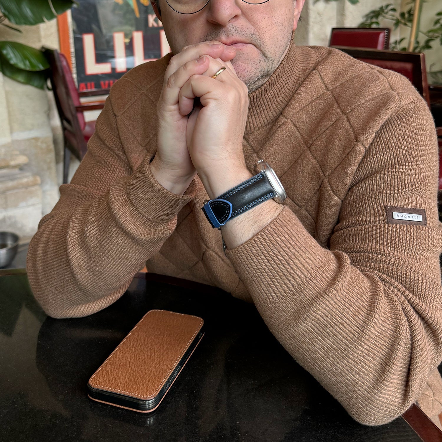 Luxury Leather Strap Apple Watch Ultra Black | Marcel Robert - 2