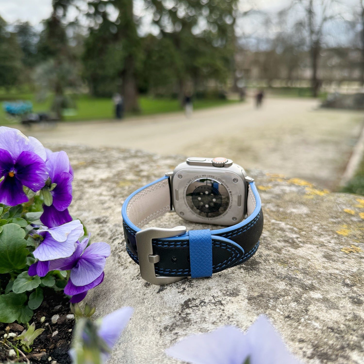 Luxury Leather Strap Apple Watch Ultra Black | Marcel Robert - 1