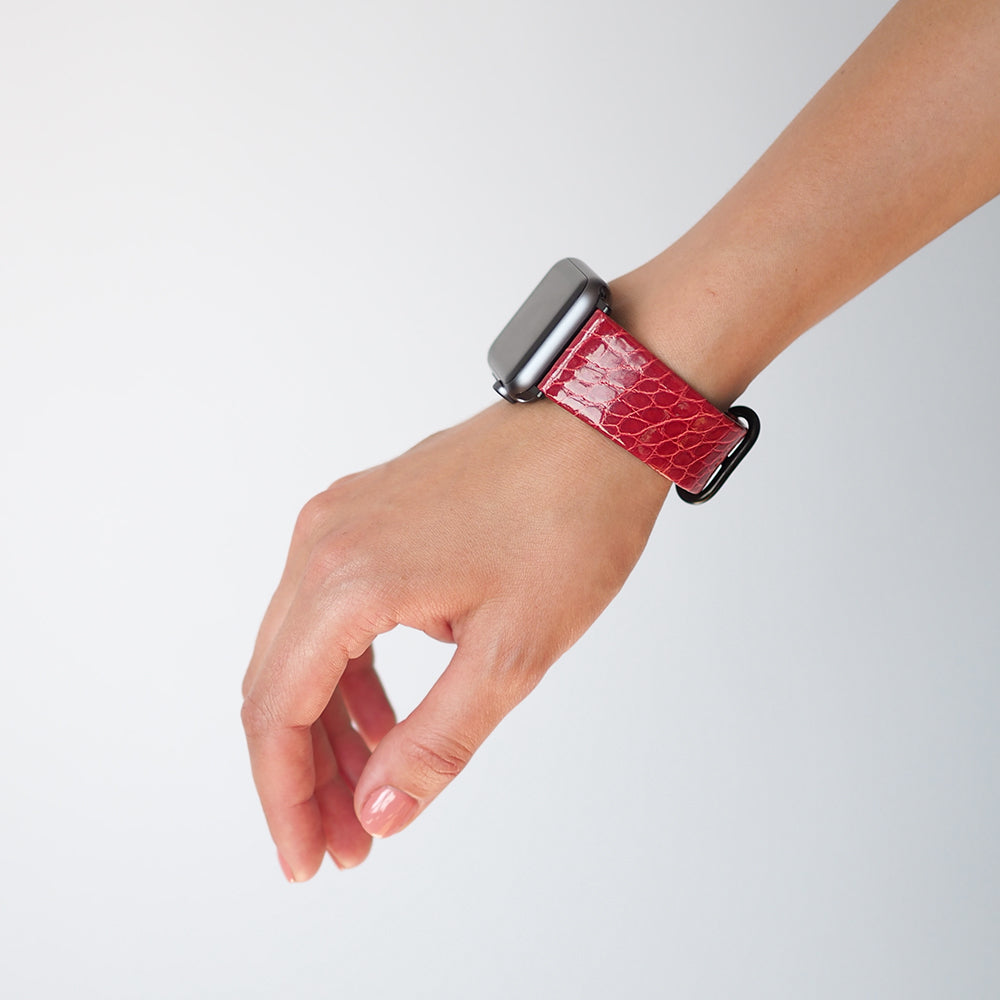 Real Alligator Strap Apple Watch 40/41mm Red | Marcel Robert - 18