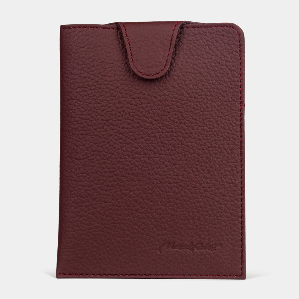 Leather Passport Holder London Bordeaux