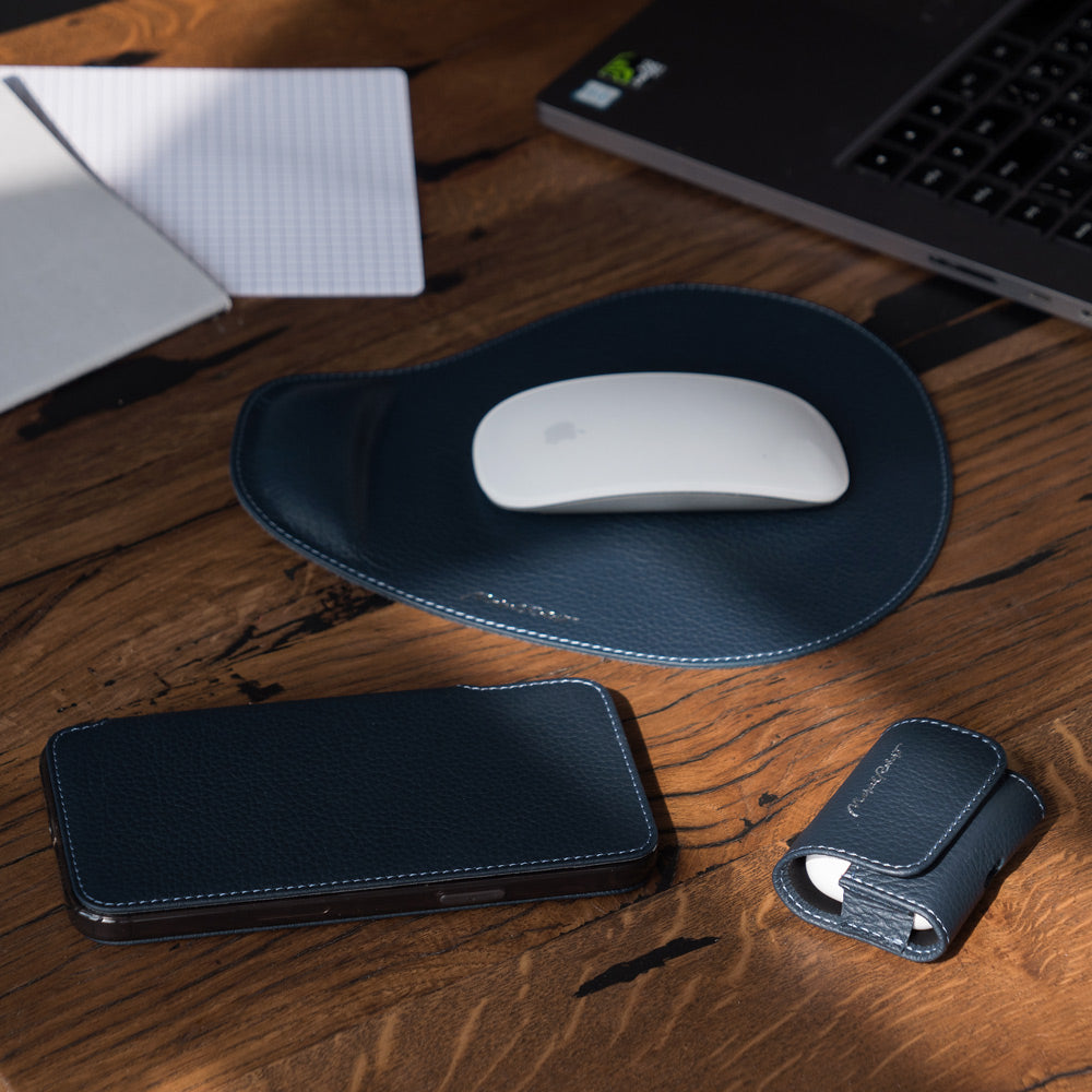 leather mouse pad blue